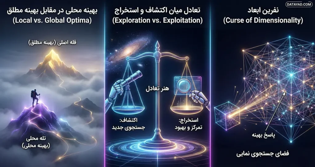 چالشهای اساسی در الگوریتم های بهینه سازی