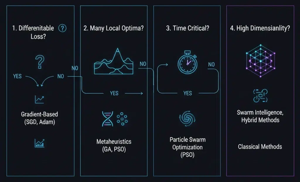 گامبهگام برای انتخاب الگوریتم بهینهسازی